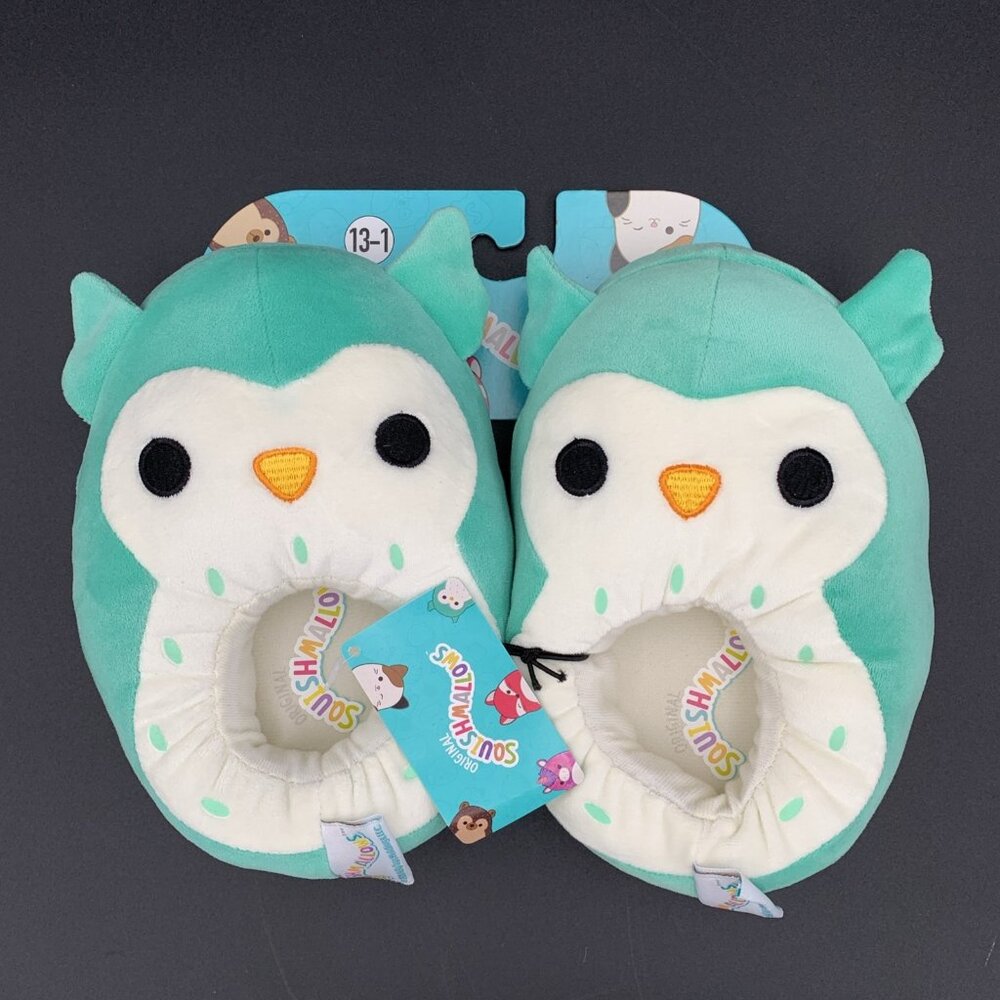 Squishmallows Winston Owl Plush Slippers Kids Size‎ 13-1 Small NWT